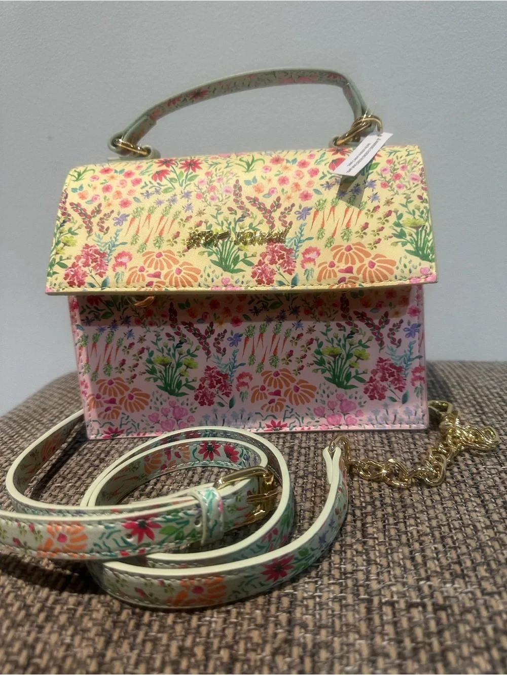 NWT Betsey Johnson Floral Garden Top-Handle Crossbody Bag | Basket Charms